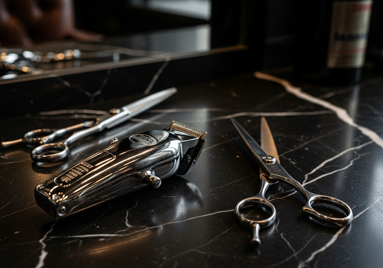 Precision barbering tools at Surgery Grooming Lounge